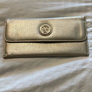 New York & Company Gold Wallet with Flap-Over Design